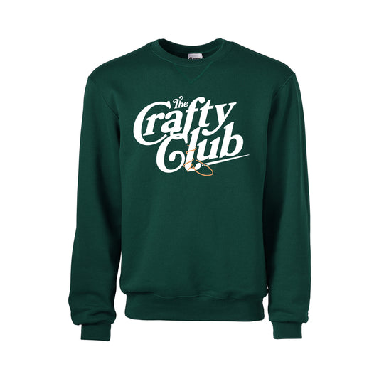 Crafty "THREADS" Forrest Green Crew Neck